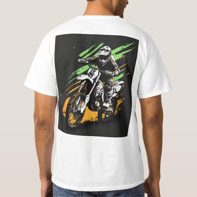 T-shirt Tonnerre blanc : Légende Motocross (Dos)