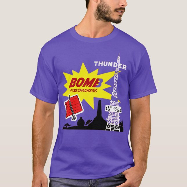 T-shirt Tonnerre Bombe Rétro feux d'artifice Vintage (Devant)