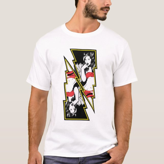 T-shirt Tonnerre fille avec cornes (Devant)