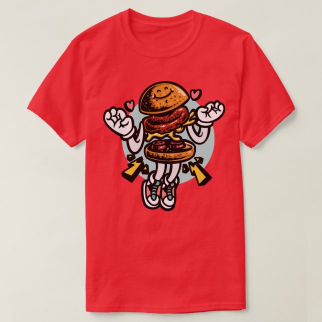 T-shirt tonon Happy Burger esthétique (Design devant)