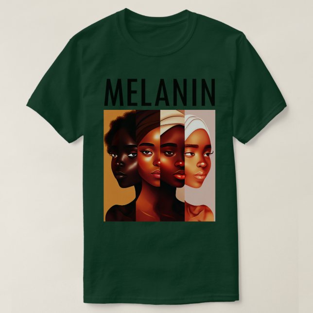 T-shirt Tons De Melanin Femmes Afrocentrique Black Pride (Design devant)