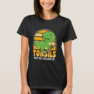 T-shirt Tonsillectomie T Rex Dinosaur Dino Tonsil Enlèveme