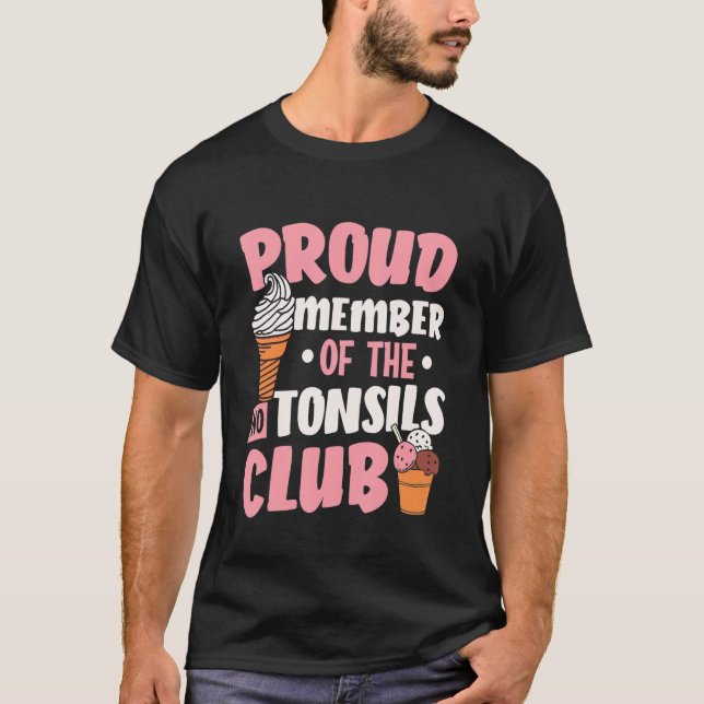 T-shirt Tonsillitis Fière Membre Pas Tonsils Club Tonsil R (Devant)
