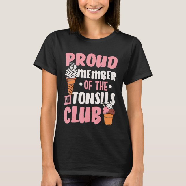 T-shirt Tonsillitis Fière Membre Pas Tonsils Club Tonsil R (Devant)