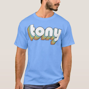 T-shirt Tony Retro Typographie arc-en-ciel