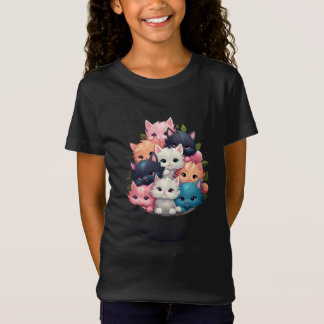 T-Shirt Too Cute Kittens – Colorful Fluffy Cat Art Girls