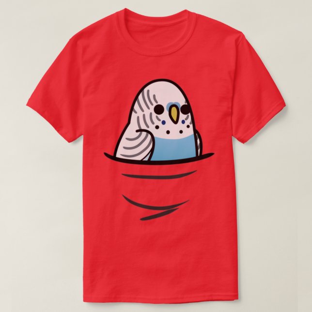 T-shirt Too Many Birds Blue Budgie (Design devant)