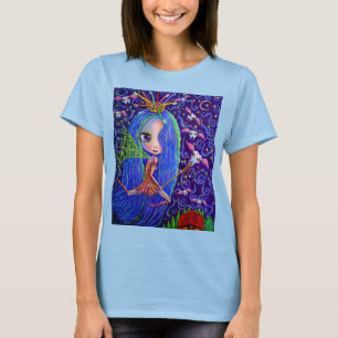 T-shirt Tooth Fairy Moon & Stars Magique Wand Big Eyes