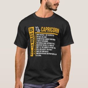 T-shirt Top 10 Règles de Capricorne pour célébrants annive