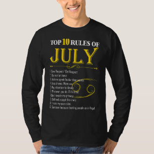 T-shirt Top 10 Règles De Juillet Anniversaire Hommes Femme