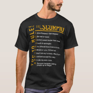 T-shirt Top 10 Règles de Scorpio Symbole Horoscope Anniver