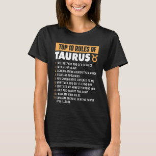 T-shirt Top 10 Règles De Taurus Zodiac Signal Astrologie A