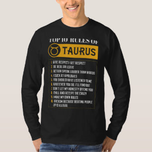 T-shirt Top 10 Règles De Taurus Zodiac Signal Horoscope Na