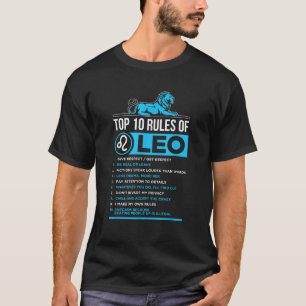 T-shirt Top 10 Règles Leo Zodiac Signal Faits Traits Horos