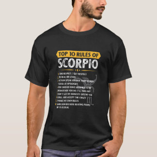 T-shirt Top 10 Rules Scorpio Horoscope Birthday