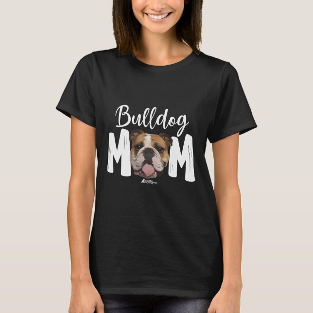 T-shirt Top anglais Bulldog Mom (Devant)