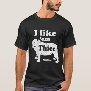 T-shirt Top Bulldog Anglais, Mignonne J'Aime Em Thicc, Cho