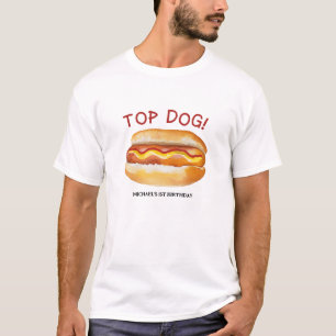 T-shirt Top Chien Hot Chien Cookout Anniversaire Fête