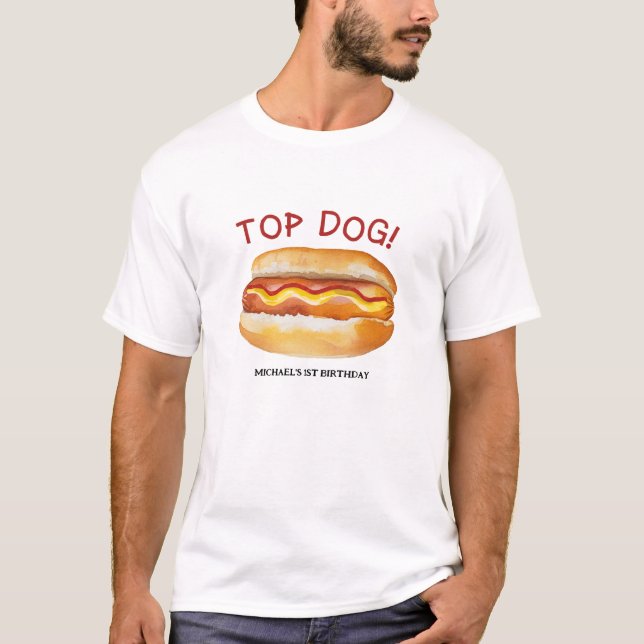 T-shirt Top Chien Hot Dog Invitation Anniversaire - Enfant (Devant)