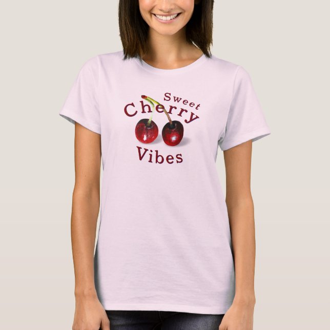 T-shirt Top féminin des cerises (Devant)