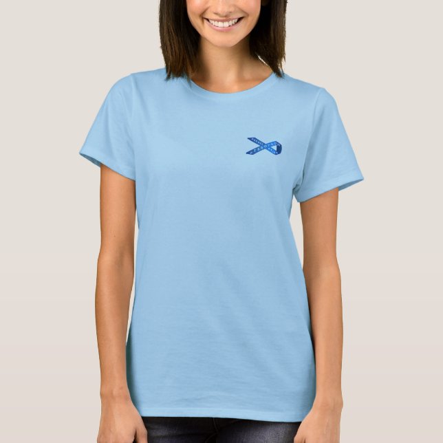 T-shirt top femme noeud fibrothon (Devant)