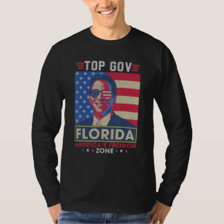 T-shirt Top Gouv Ron DeSantis Floride Zone de liberté d'Am