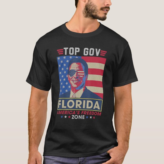 T-shirt Top Gouv Ron DeSantis Floride Zone de liberté d'Am (Devant)