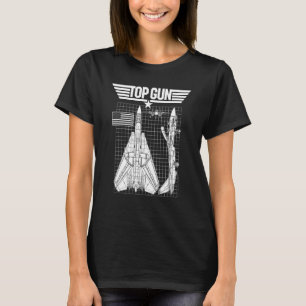 T-shirt Top Gun F 14 Tomcat Blueprints