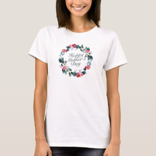 T-shirt Top Happy Happy Mother's Day Floral Circle Top