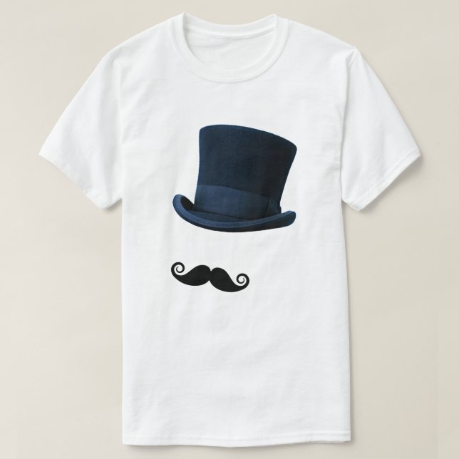 T-shirt Top Hat et Moustache (Design devant)