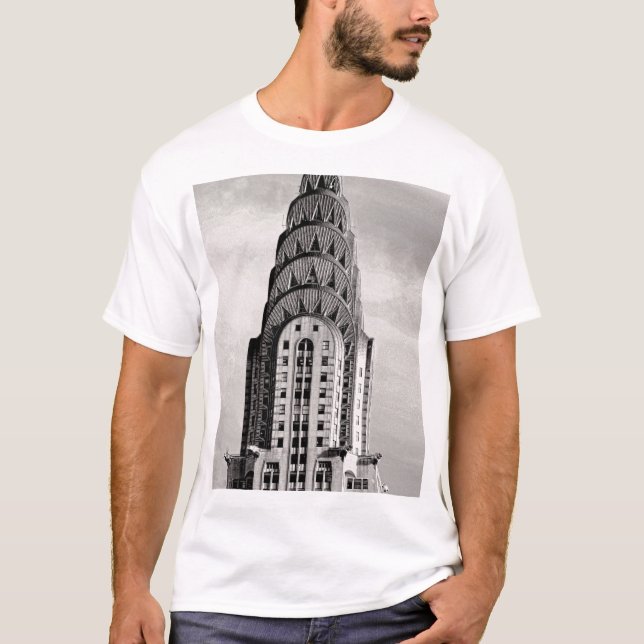 T-shirt Top of the Chrysler Building NYC - B&W (Devant)