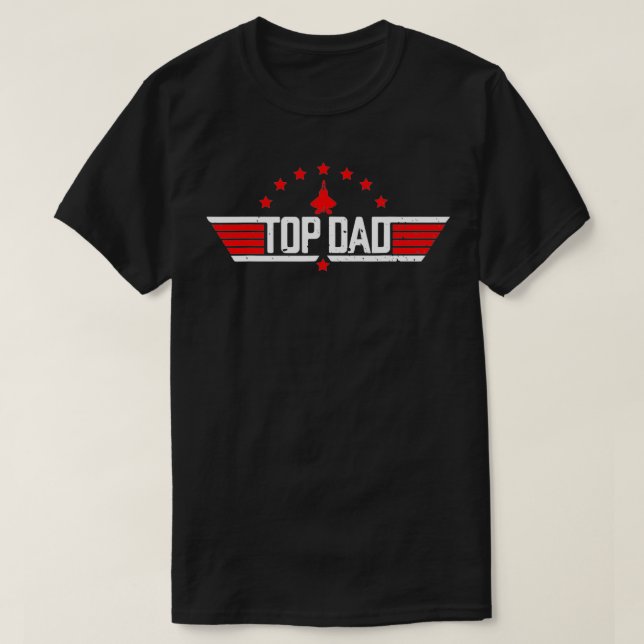 T-shirt Top Papa Funny 80s Père Air Humour Movie Gun Fathe (Design devant)