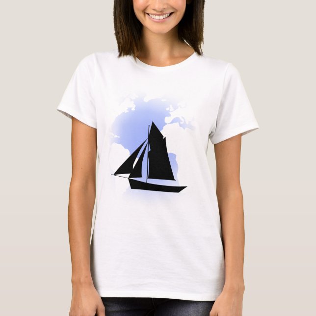 T-shirt Top Sailing World Sail Boat Dames Spaghetti (Devant)