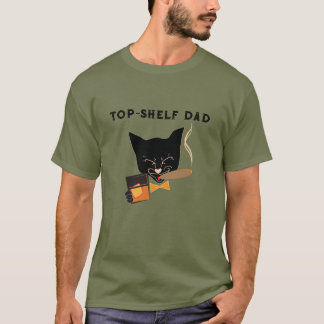 T-shirt Top Shelf Papa avec Chat sophistiqué