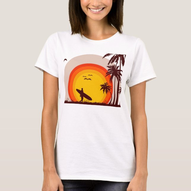 T-shirt Top Sunset Beach (Devant)