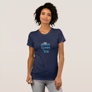 T-shirt Top T-Shirt-Jesus Femmes vous aime