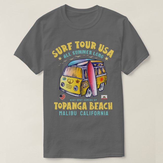 T-shirt Topanga Beach Malibu Californie (Design devant)