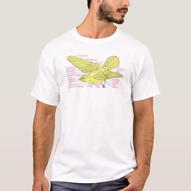 T-shirt topographie d'oiseau (Devant)