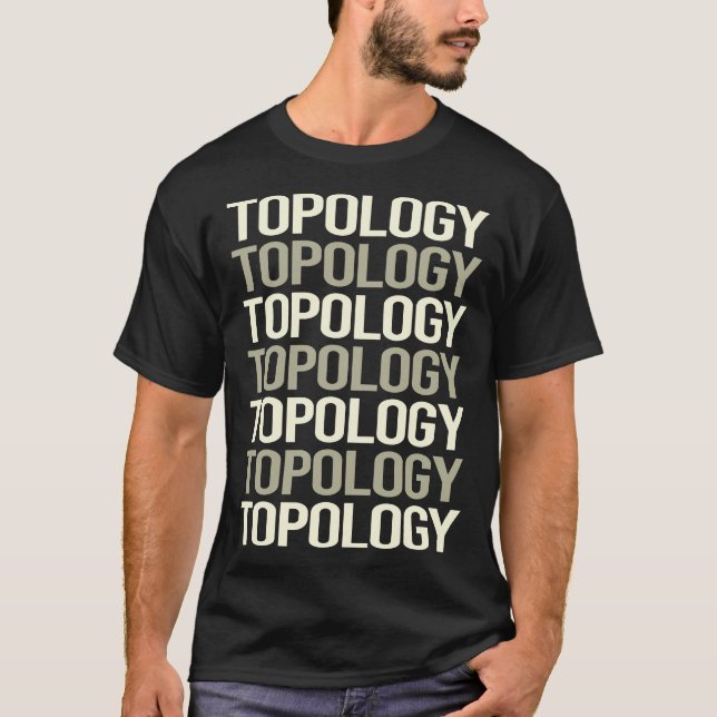 T-shirt Topologie en texte blanc (Devant)