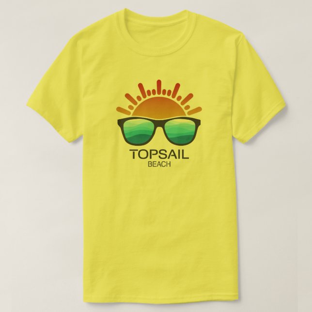 T-shirt Topsail Beach North Carolina Lunettes de soleil (Design devant)
