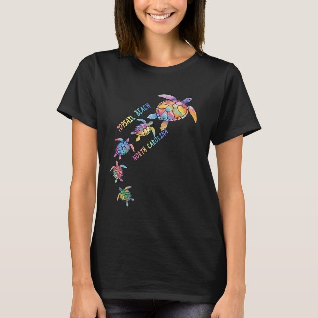 T-shirt Topsail Beach North Carolina Sea Turtle Lover Tops (Devant)