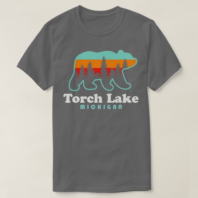 T-shirt Torch Lake Beach Vacation Michigan Bear Trees (Design devant)