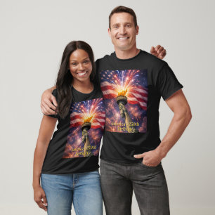 T-shirt Torche de la Liberté du 4 juillet Feux d'artifice