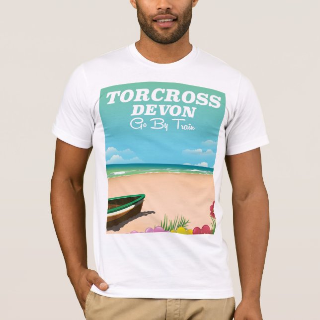 T-shirt Torcross, affiche de vacances de plage de Devon (Devant)