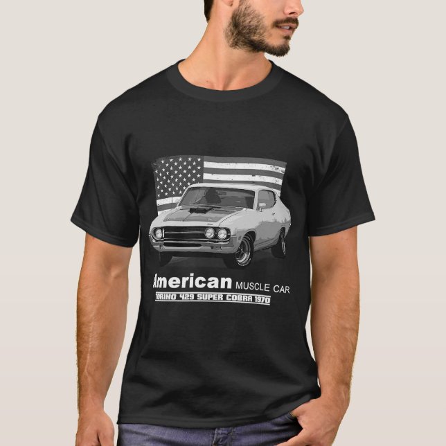 T-shirt Torino 429 Super Cobra American Muscle Car 60s 70s (Devant)