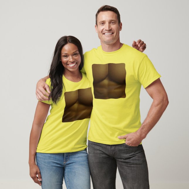 T-shirt Torn avec faux abs (peau foncée) (Unisexe)