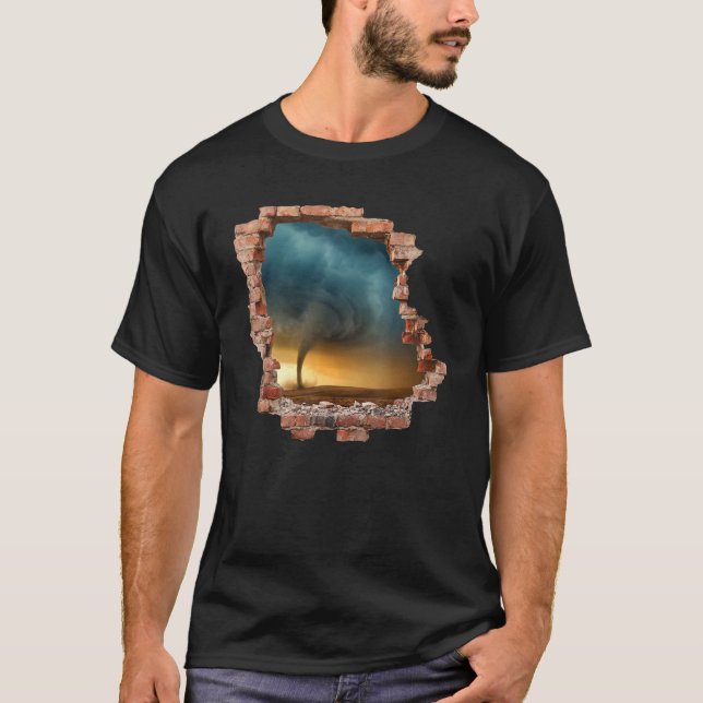 T-shirt Tornado Storm Wall Destruction Hurricane Chaser Me (Devant)