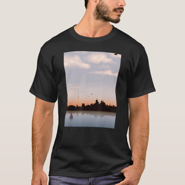 T-shirt Toronto Canada Cityscape Skyline Voyage Tourisme S (Devant)