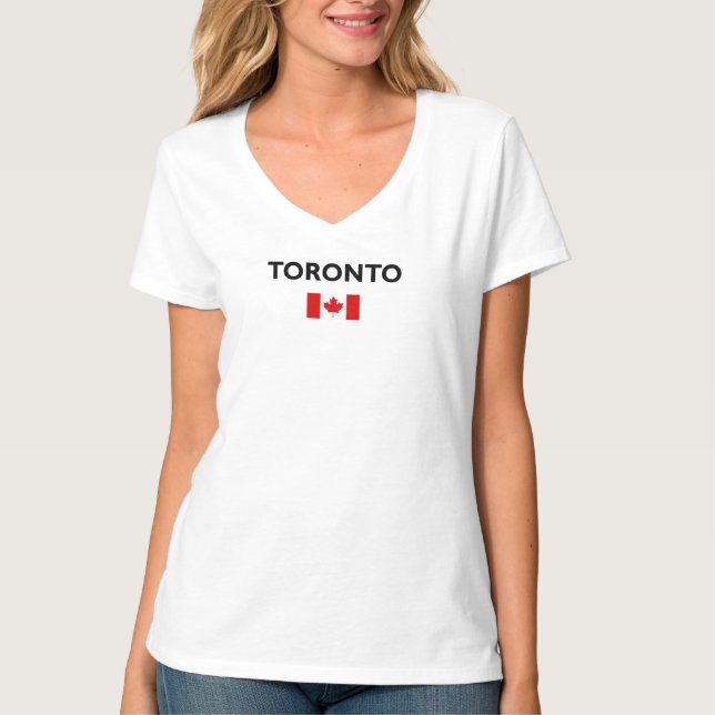 T-shirt Toronto Canada Drapeau canadien Couleur claire (Devant)