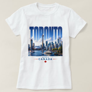 T-shirt 🍁 Toronto Skyline Moderne Style Urbain 🍁